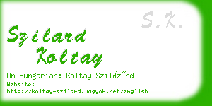 szilard koltay business card